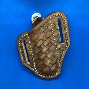 Cow skull Basket weave Trapper sheath