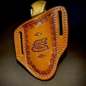 Rattle Snake  Buck 110 Knife Sheath hand tooled quality