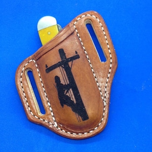 Lineman workers  leather sheath for the Trapper style knives
