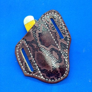 Garnet Python Embossed Leather Trapper Sheath