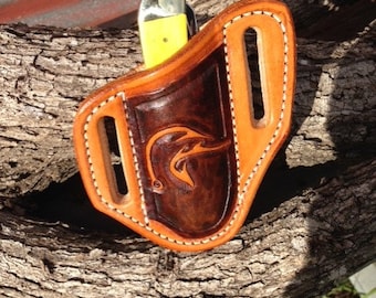 Funda tipo panqueque con forma de cabeza de pato para cuchillos Trapper y Stockman