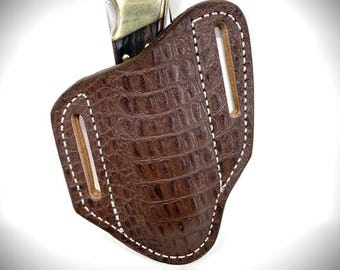 Quality Chocolate Gator Print Knife sheath for the Buck 110