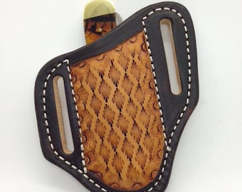 Copper Head Brown & Tan sheath for Trapper style knives