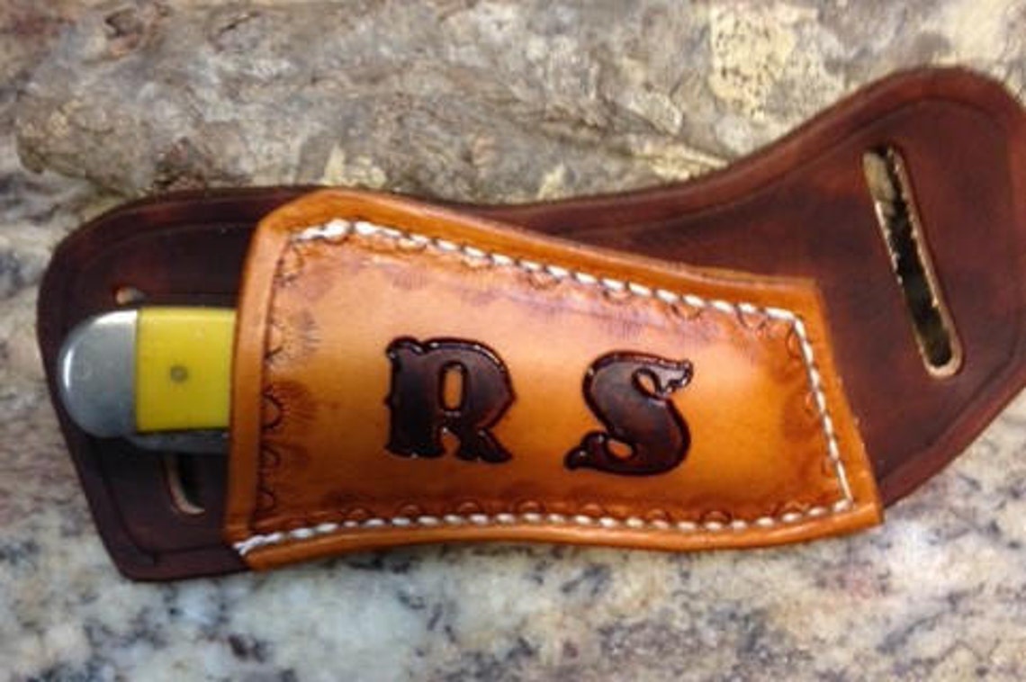Cross Draw Monogrammed Knife Sheath for the Trapper Knives Etsy