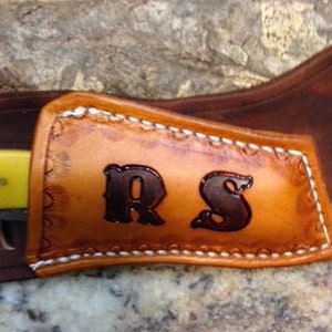 Cross Draw Monogrammed Knife sheath for the Trapper Knives