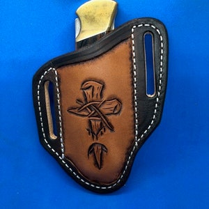 Tooled Nail Cross sheath for the Buck 110 folder