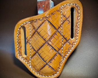 Large Basketweave pancake style sheath for the Trapper knife