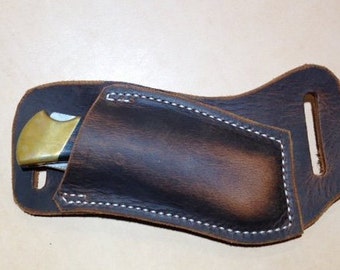 Quality Buffalo Cross Draw for the Buck 110 folder