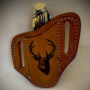 Buck Deer trapper style knife sheath