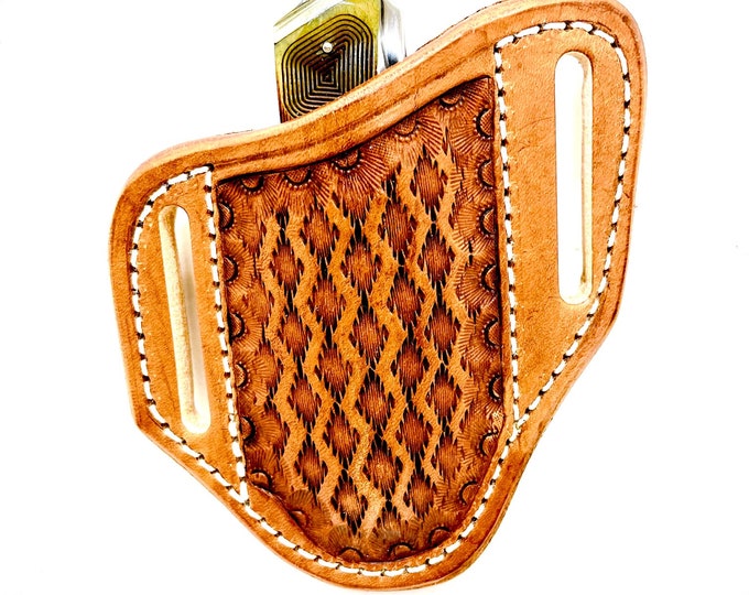 2 Loop Trapper Slanted Pancake Knife Case Right of Left Hand Etsy