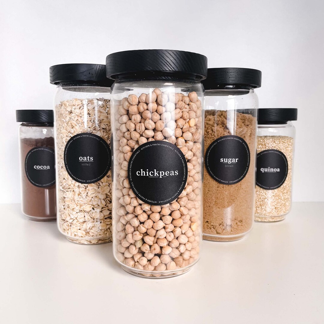 Pantry Label Set Design 9 Round Etsy