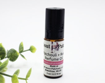 Rose Patchouli Roll On Perfume Oil, All about Patchouli, Perfume Gift, 100% organic Patchouli, Christmas gift, Valentine's Day, Mother's Day