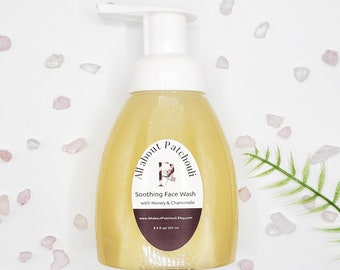 Foaming Honey + Chamomile Soothing Face Wash, Sensitive Face Wash, Eczema Face Wash, All about Patchouli, Birthday Gift,  Dry Skin Face