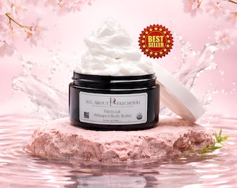 Patchouli WHIPPED Shea Body Butter, Organic Silky smooth Moisturizing Lotion, Bestselling Lotion, non-greasy, Christmas, Valentine's gift