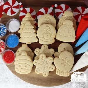 PRE-ORDER - Winter - Let It Snow, Red - Stamped Decorate Your Own Cookies Kit, DIY Sugar Cookie Decorating Kit, Virtual Party, Ready to Gift