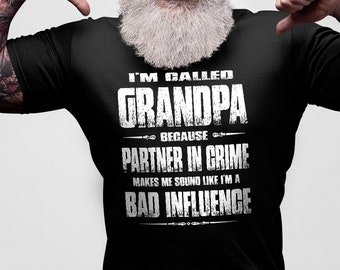 Grandpa Partner In Crime T-Shirt | Father's Day Gift