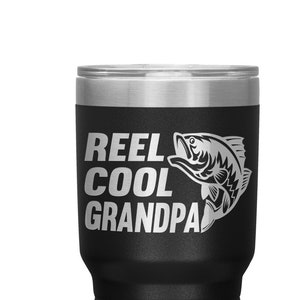 Grandpa fishing mug | Reel Cool Grandpa 30oz. Tumblers Grandpa Fishing Travel Mug | Gift for grandpa