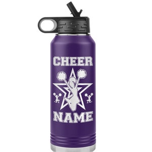 Cheer Water Bottle,  Cheerleading Water Bottle Tumbler, Cheer Gifts, Personalized. Gifts For Cheerleaders