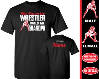 Wrestling Grandpa T-Shirt, My Favorite Wrestler, Personalized Gift