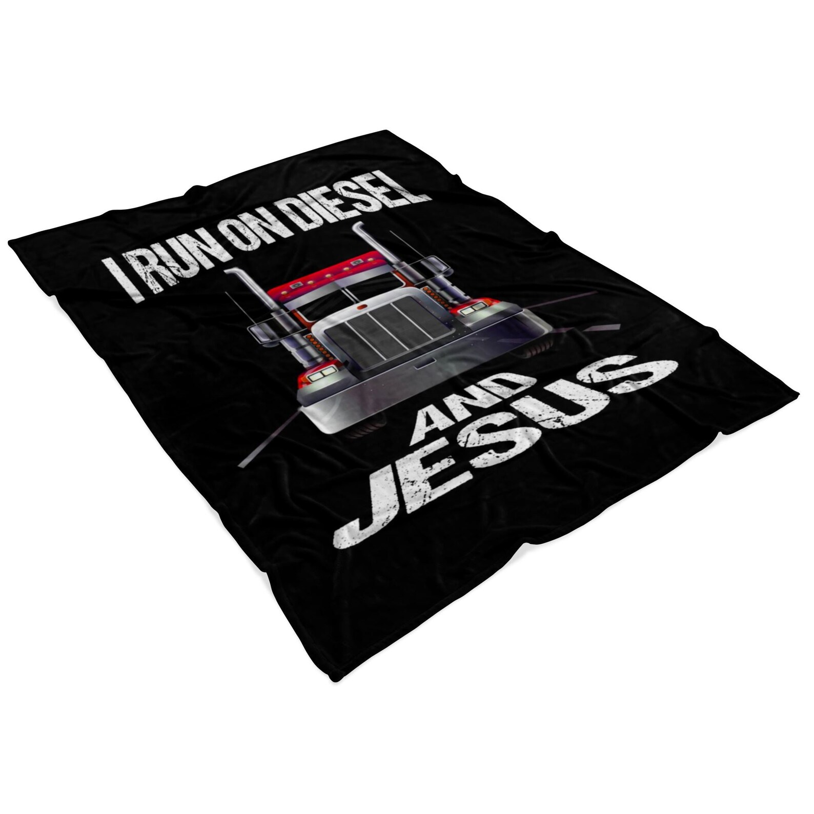 Fleece Truck Blanket I Run on Diesel and Jesus Fleece Throw Etsy