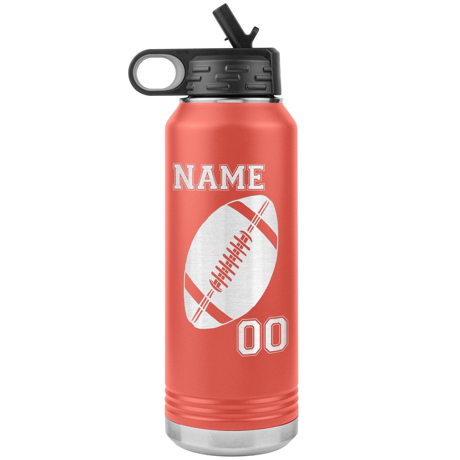 Football Water Bottles 32oz. Personalized Water Bottle Etsy