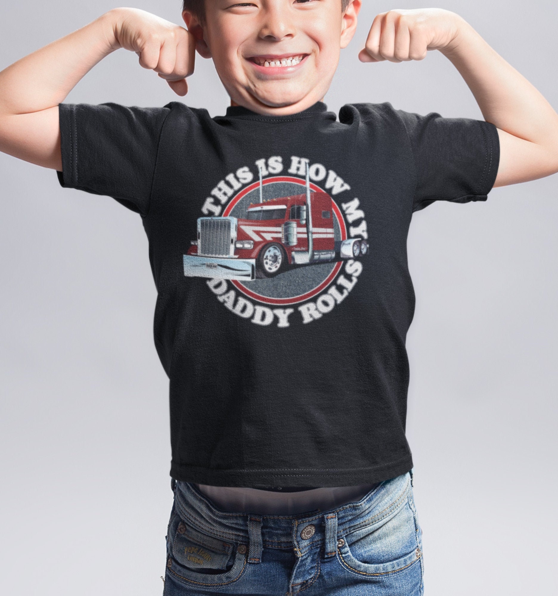 Camisa para ninos camionero asi es como mi papa rueda bebe nino pequeno joven hija de camionero regalo de camionero camiseta de camionero Etsy Espana
