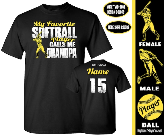 Mens My Favorite Softball Player Softball Grandpa Shirt Orange Mens My Favorite Softball Player Softball Grandpa Shirt Orange