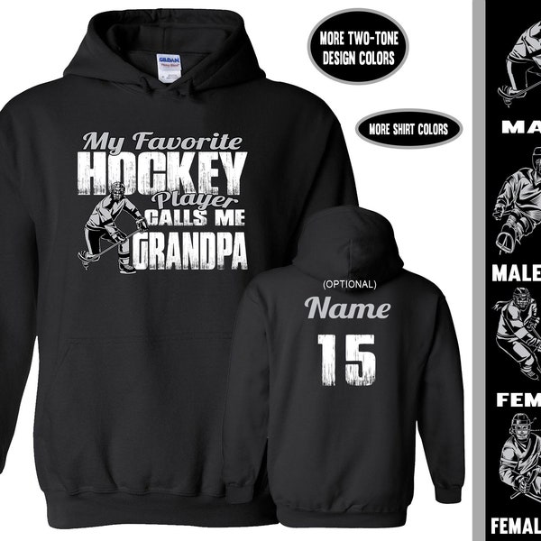 Hockey Grandpa Hoodie, My favorite Hockey Player Calls Me Grandpa, Hockey Grandpa Gift