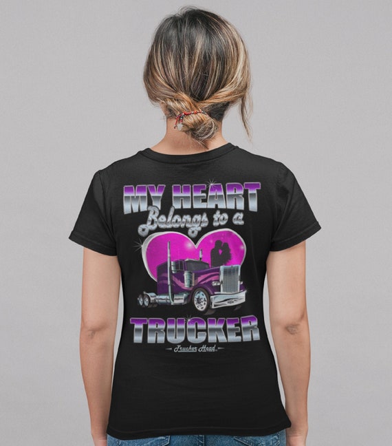 My Heart Belongs To A Trucker Wife Tshirt My Heart Belongs To A Trucker Wife Tshirt