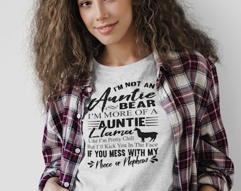 Auntie Llama Shirt | Auntie Bear Shirt | Funny Aunt Shirts