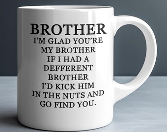 Taza divertida para hermano: regalo para patearlo en los huevos