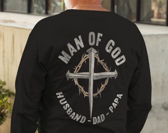 Sweat-shirt Man Of God : cadeau papa papa chrétien mari