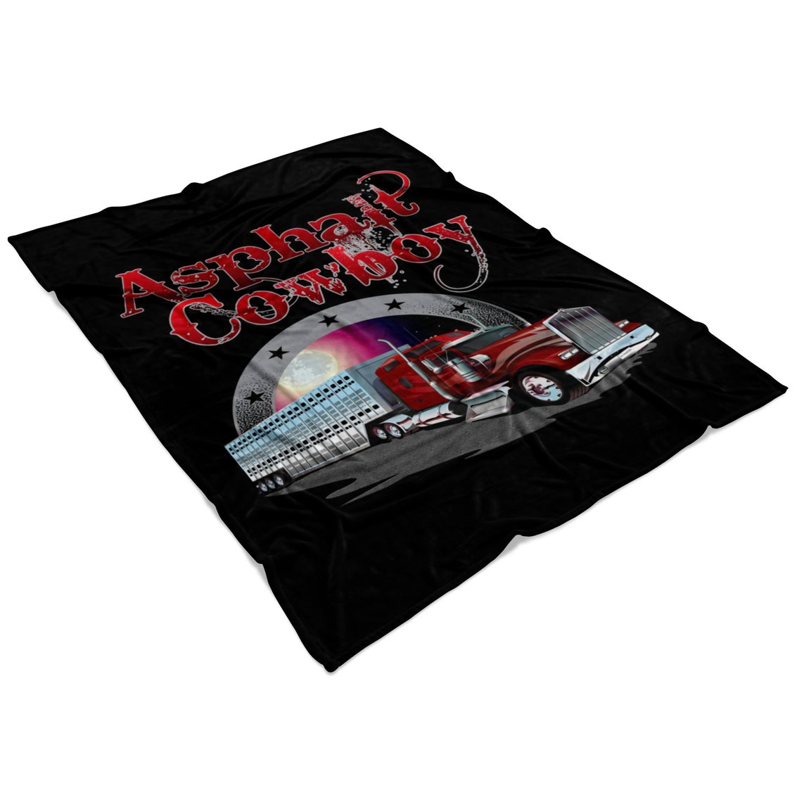 Fleece Truck Blanket Asphalt Cowboy Trucker Fleece Throw Etsy