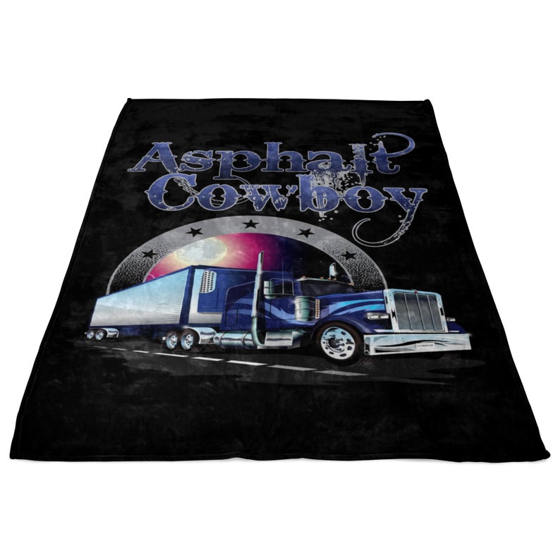 Fleece Truck Blanket Asphalt Cowboy Trucker Fleece Throw Etsy