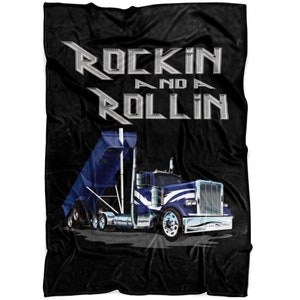 Rockin&#39; Trucker Fleece Throw Blanket: Truck Driver Gift