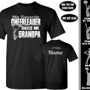 Cheer Grandpa T-Shirt: My Favorite Cheerleader Calls Me Grandpa, Cheer Gift