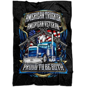 American Trucker Veteran Fleece Blanket: Lightweight Throw