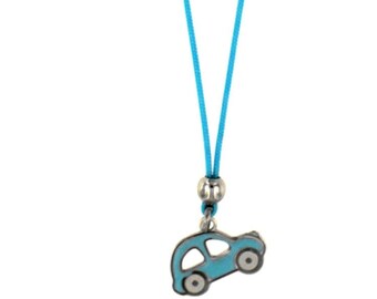 Necklace for boy with cord and toy car