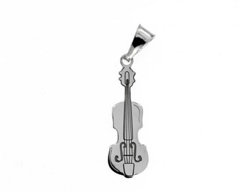 Silver Violin Pendant