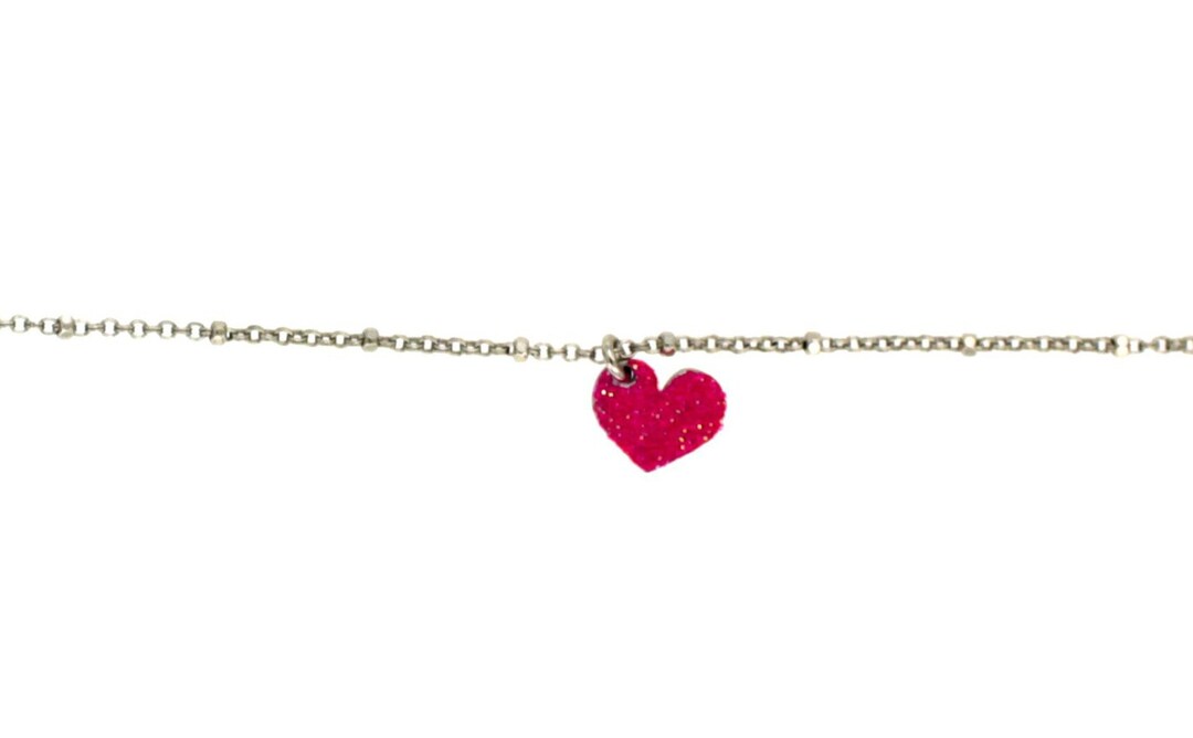 Cavigliera Italiana A Charm &ndash; Angelo Con Cuori Laser In Acciaio Inox &ndash; Oro O Argento