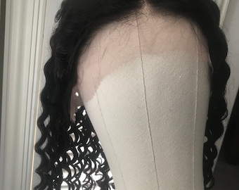 Pre Plucked Deep Wave Human Hair Wig with Baby Hair