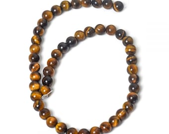 8mm Tiger Eye Round Loose Beads Strand For Jewelry Making DIY Necklace and or Bracelet CDB105