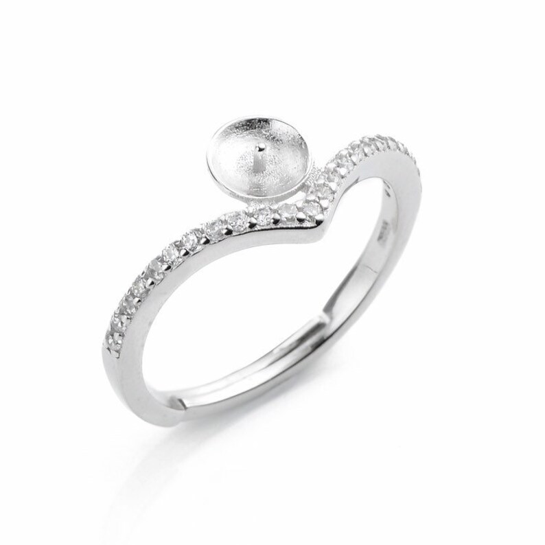 925 Sterling Silver Zircon Jewellery Ring Findings CD9RM77