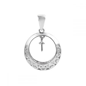 Pendentif rond 925 Montage en argent sterling pour perle pendante pour bijoutier de bricolage
