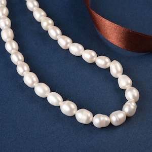 Natural Freshwater Pearl Beads 7-8mm 15&#39;&#39; Strand Rice Pearl Loose Beads