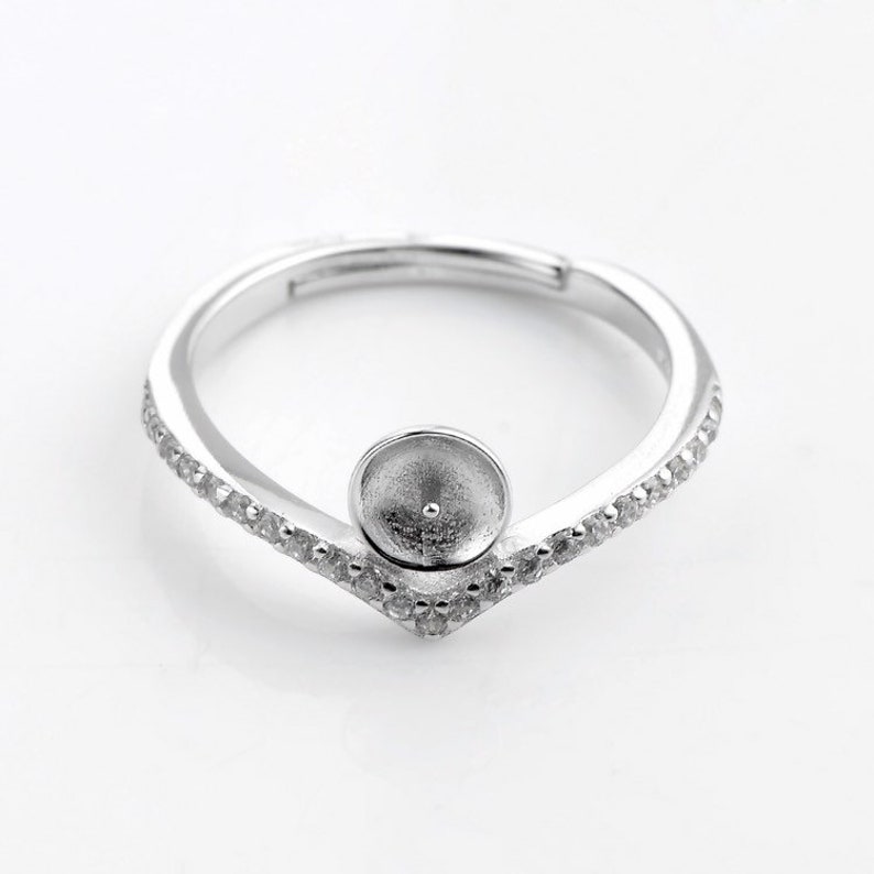 925 Sterling Silver Zircon Jewellery Ring Findings CD9RM77