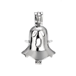 Halloween Pearl Bead Cage Pendant Perfume Essential Oil Diffusing Locket Pendant Charms-Dynia, czaszka i duch