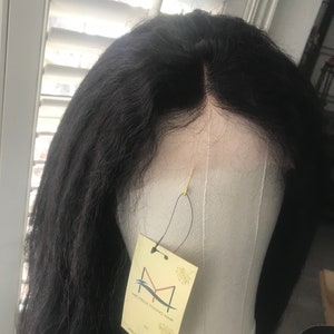 Human Hair Lace Front Wig Kinky Straight image 1