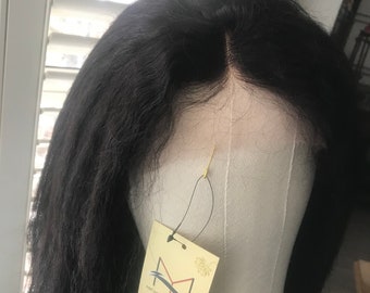Human Hair Lace Front Wig-- Kinky Straight