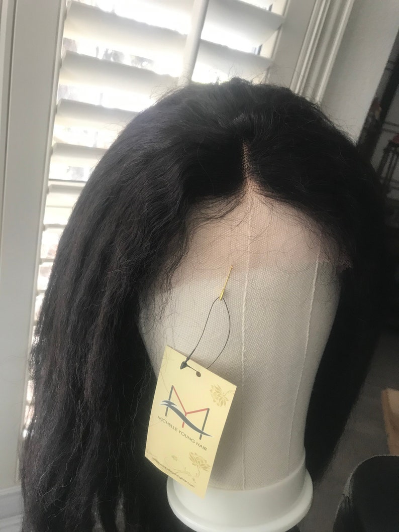 Human Hair Lace Front Wig Kinky Straight image 1